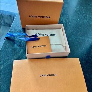 Louis Vuitton Monogram Wallet with Orange and Blue Accents